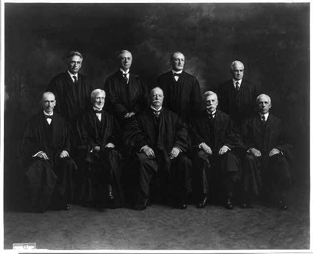 The U.S. Supreme Court in 1921 Day_ Brandeis_ McKenna_ Pitney_ Taft_ McReynolds_ Holmes_ Clarke and Van Devanter